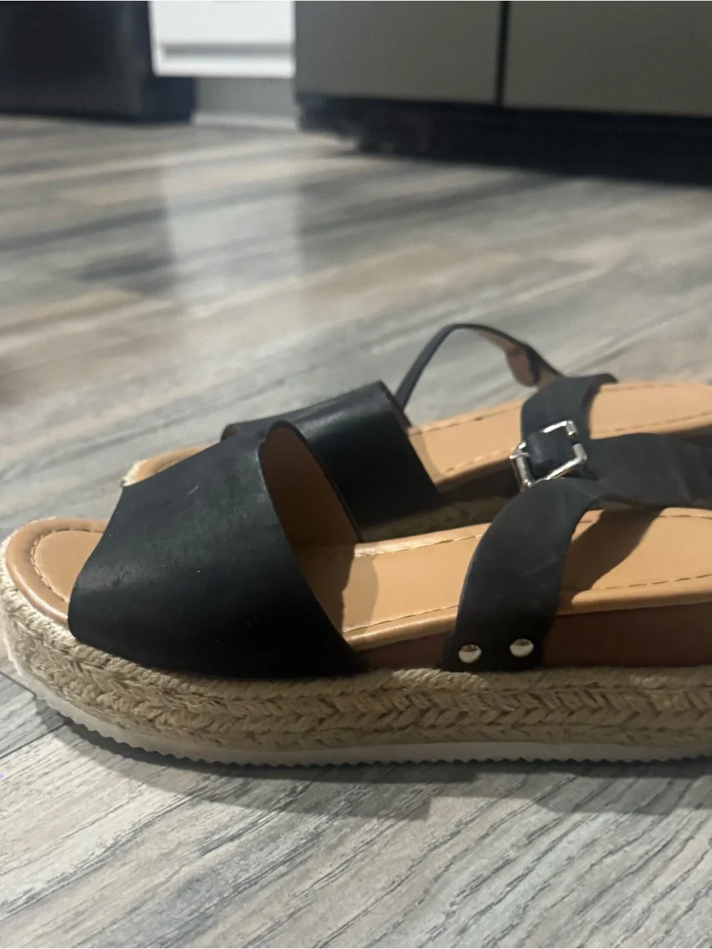 Women’s Black Espadrille Platform Sandals - Classic Strappy Style